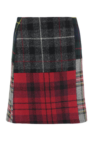 Baccara check pattern wool skirt-0